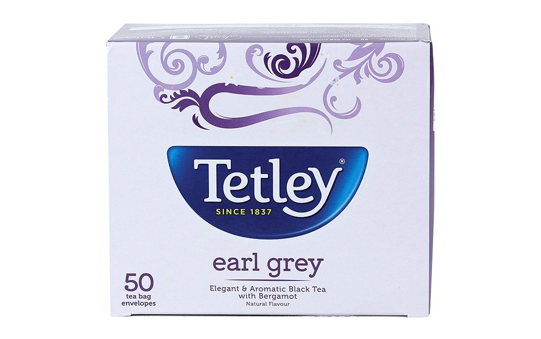 Tetley Earl Grey Elegant & Aromatic Black Tea with Bergamot   Pack  50 pcs